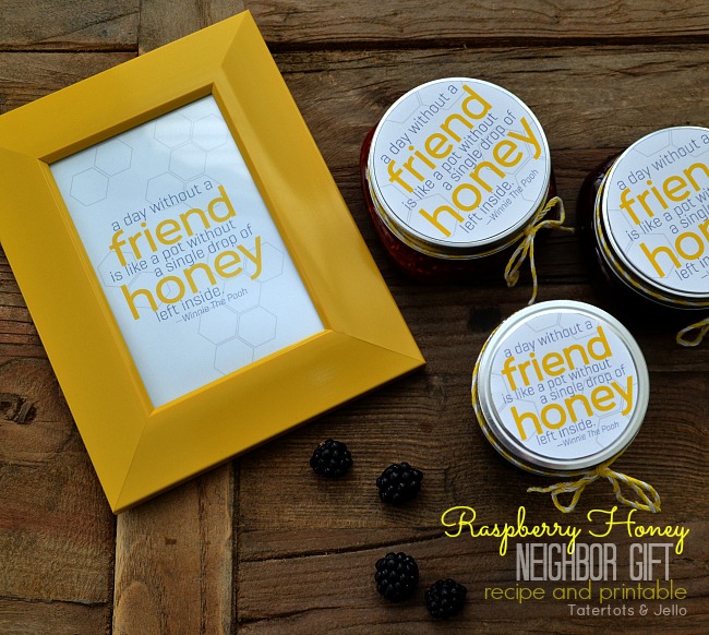 raspberry honey neighbor gift recipe and printable