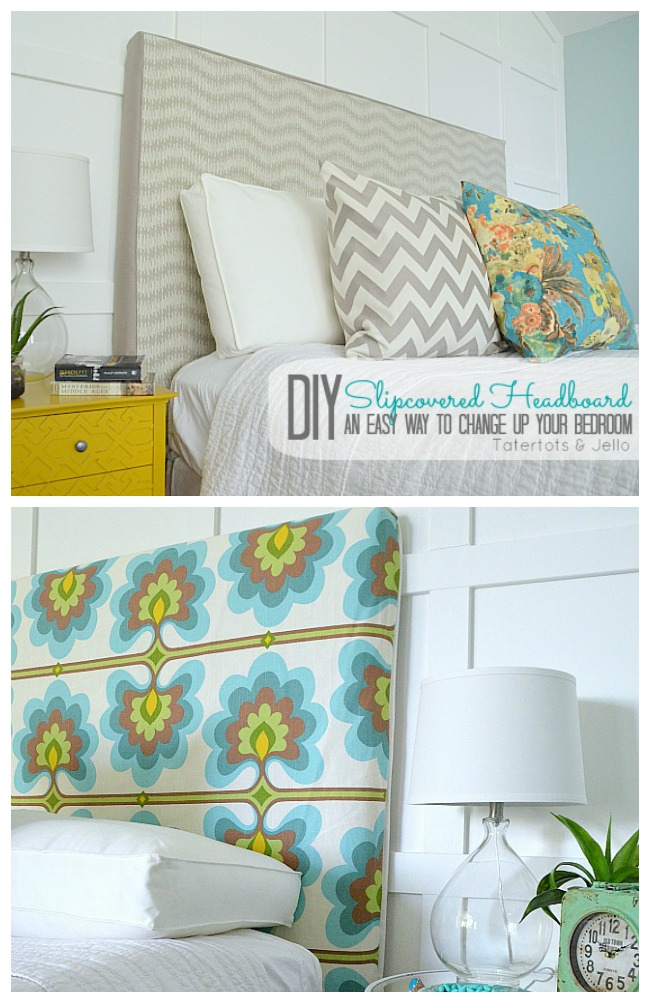 slipcovered headboard tutorial