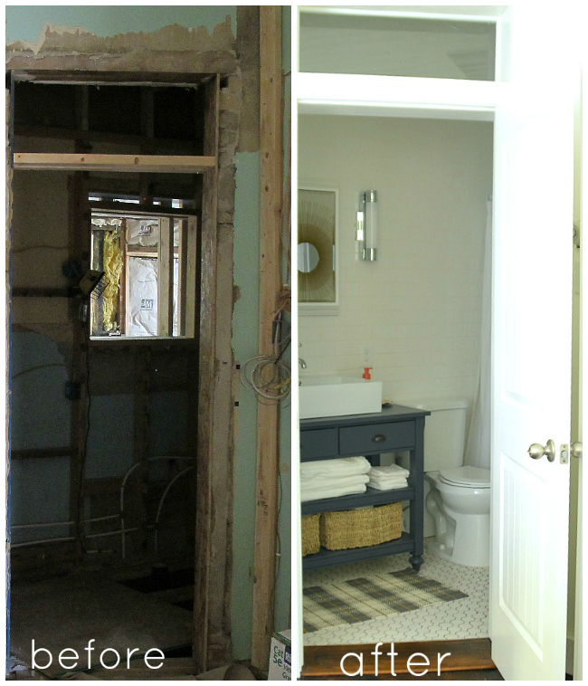 1905 cottage bathroom before and after