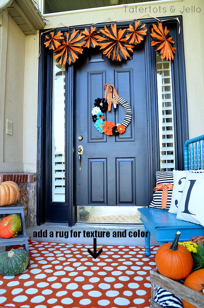 add a rug to the fall porch