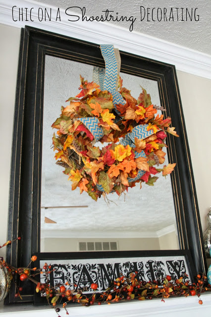 chevron and leafs wreath