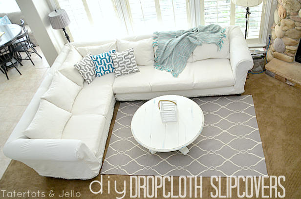 Make a Dropcloth Sofa Sectional Slipcover!