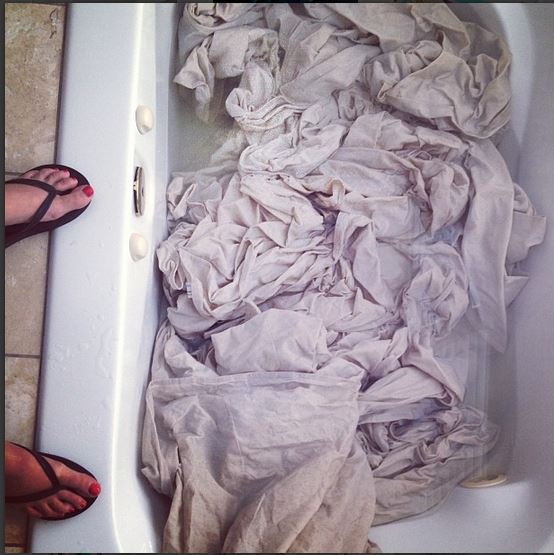 dropcloth slipcover tub