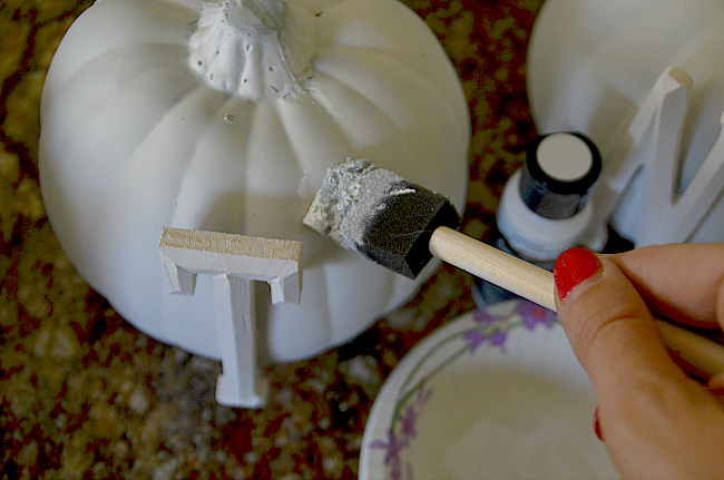 painting the pumpkins