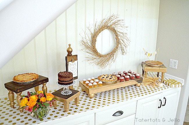 thanksgiving DIY pedestal tables