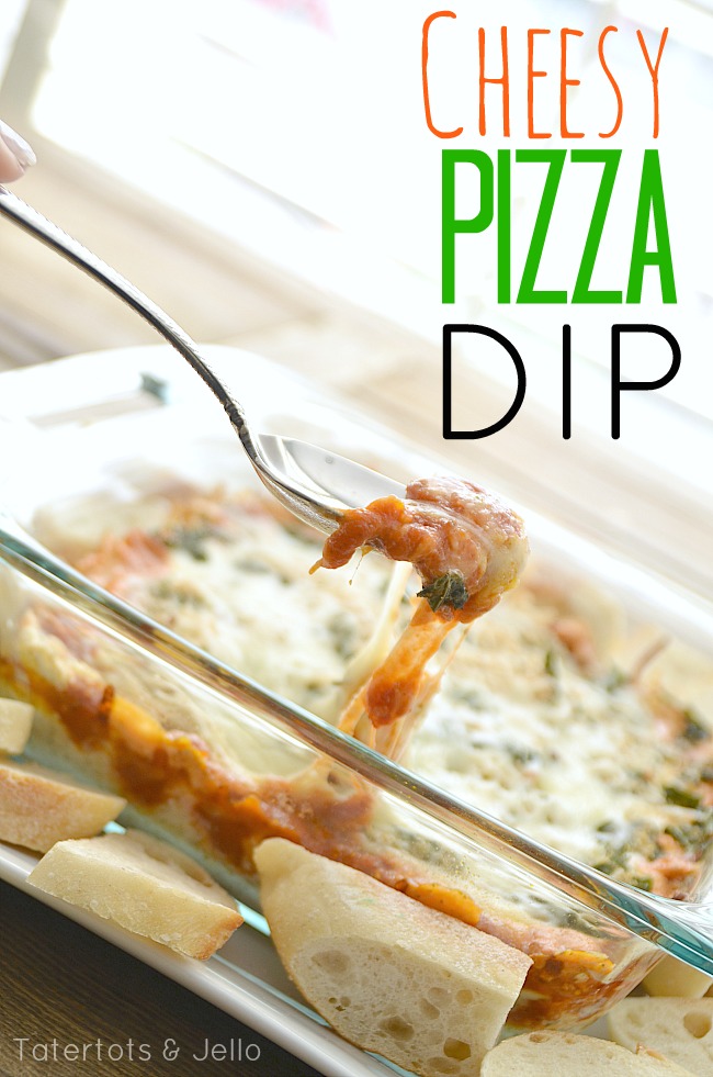 cheesy pizza dip recipe at tatertots and jello