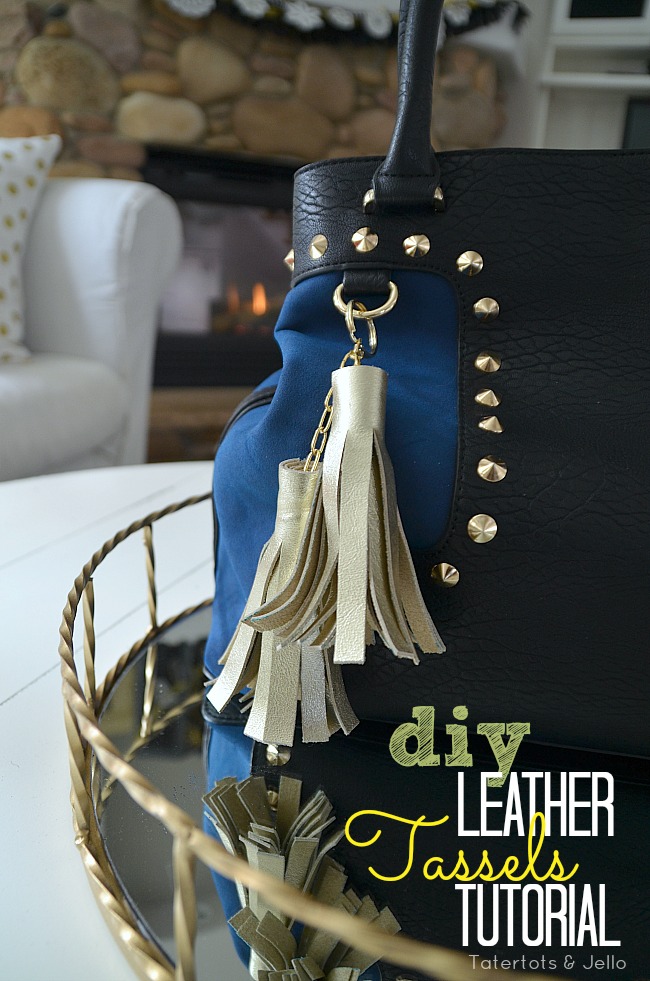 diy leather tassels tutorial at tatertots and jello