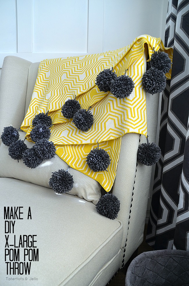 diy xlarge pom pom throw