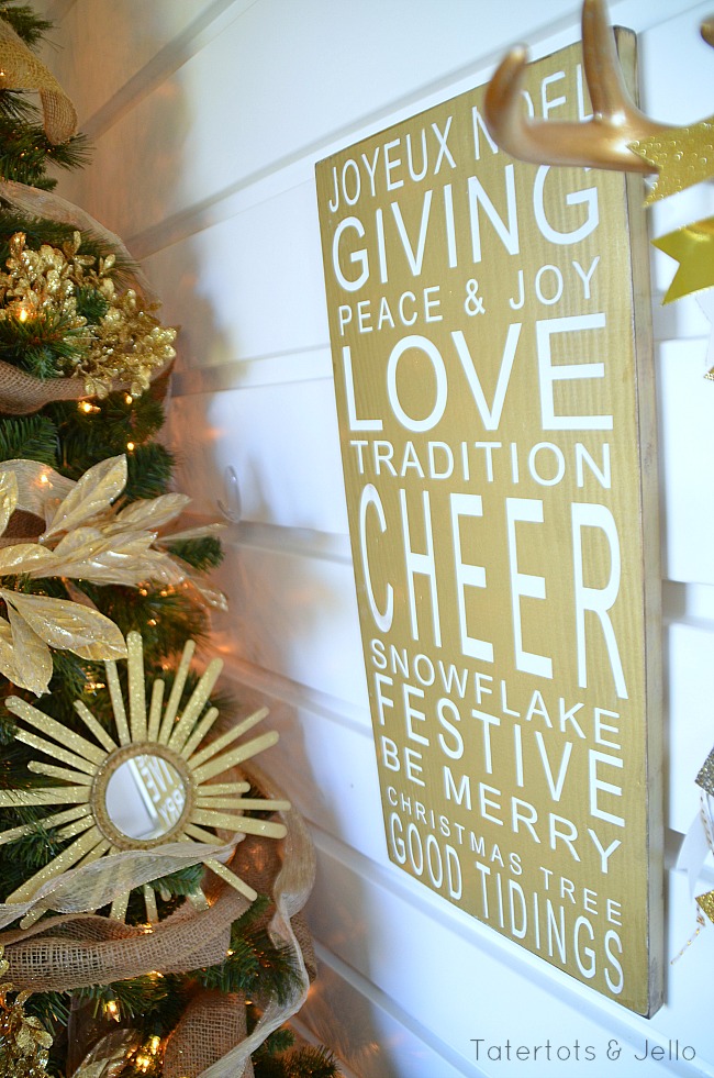 gold and white ballard design knock off christmas board