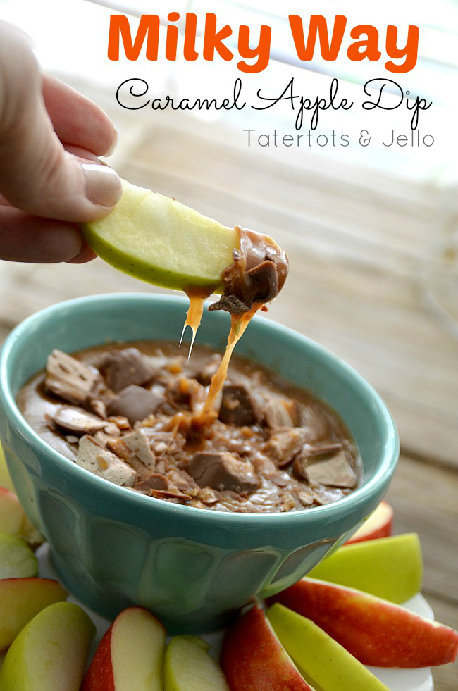 milky way caramel apple dip at tatertots and jello