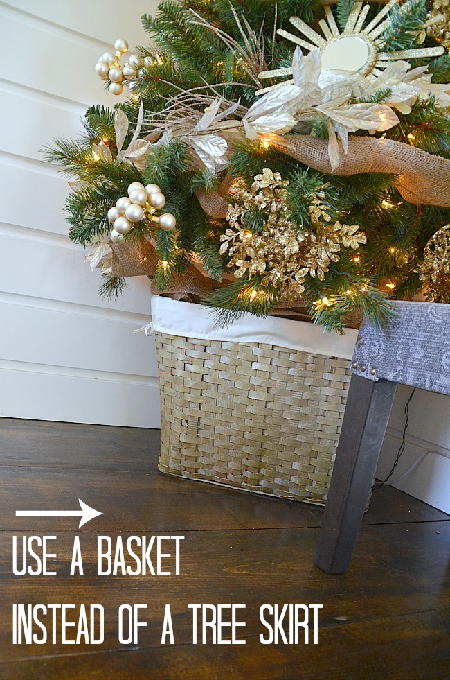use a basket instead of a tree skirt