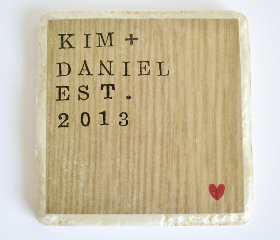 wood wedding date plaque