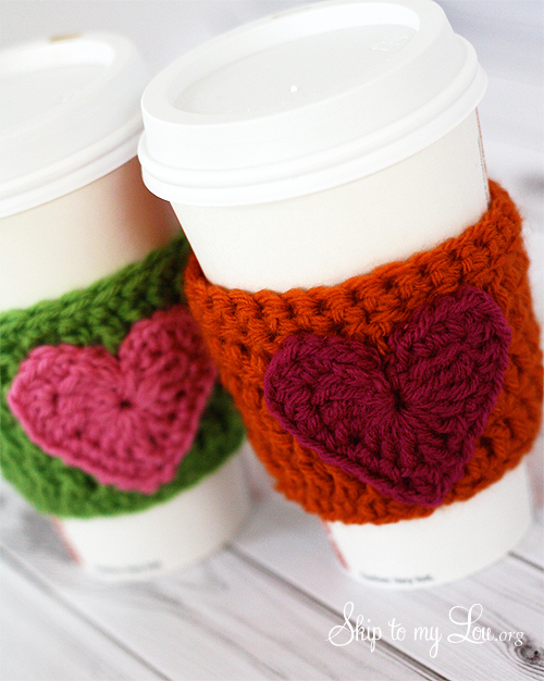 HAPPY Holidays: Handmade Gift Idea: Crochet Heart Coffee Cozy!