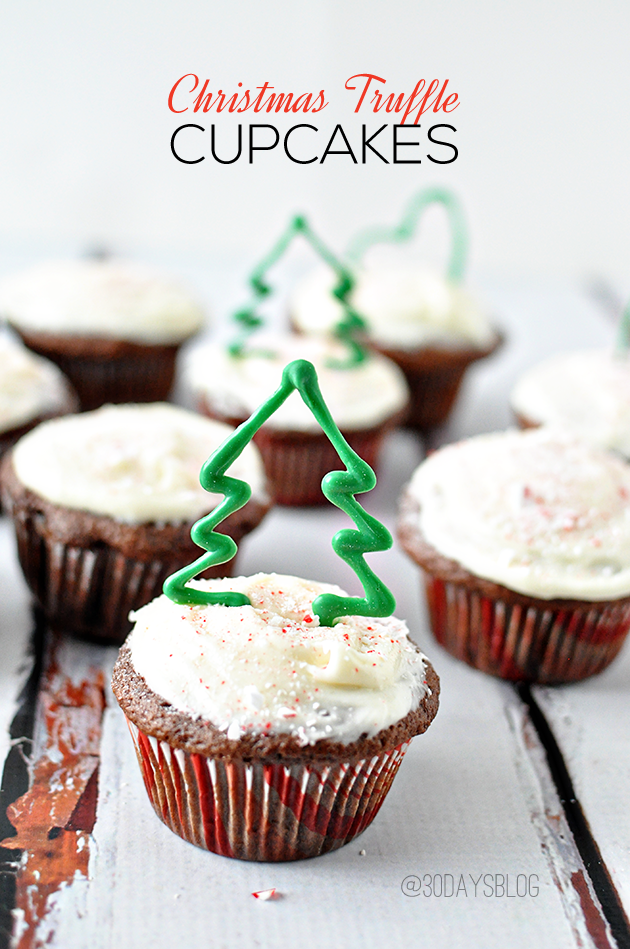 Happy Holidays: Christmas Truffle Cupcakes