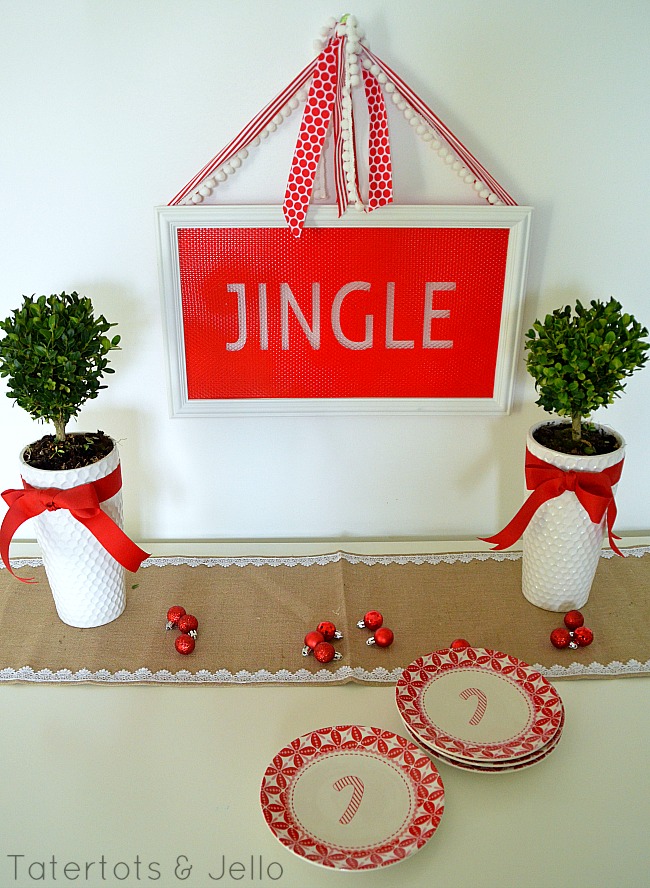 jingle holiday sign at tatertots and jello