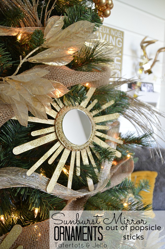 sunburst mirror ornaments out of popsicle sticks at tatertots and jello