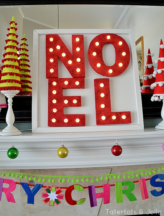NOEL styrofoam marquee letters at tatertots and jello