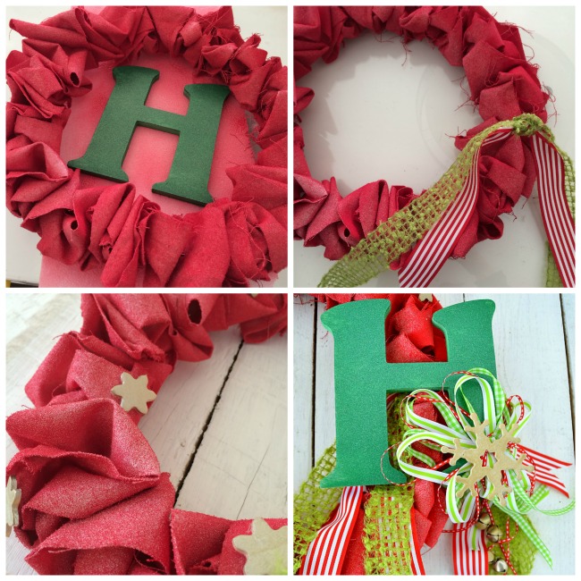 canvas ruffle wreath embellishments