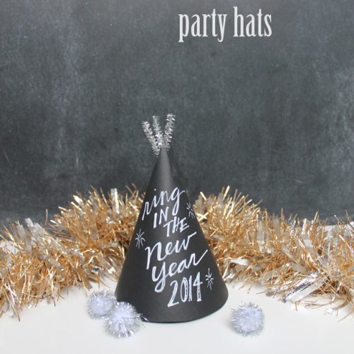 New Years Eve DIY Chalkboard Party Hats