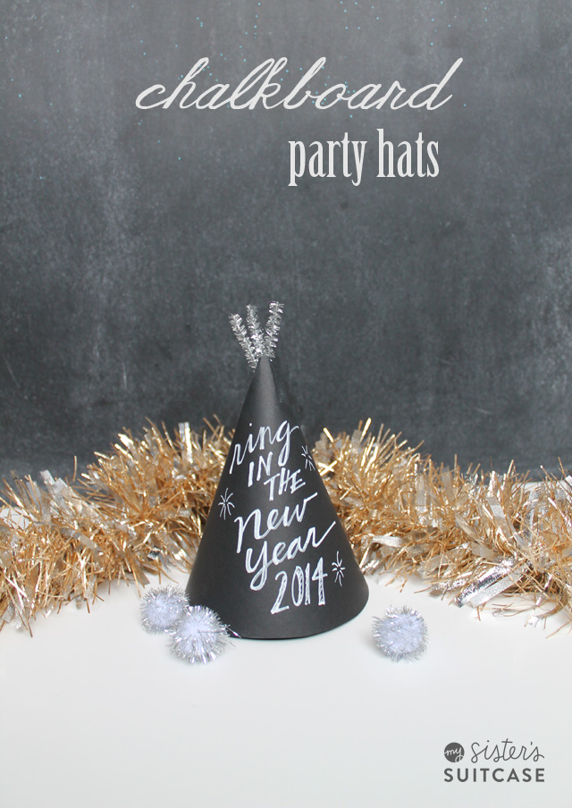 New Years Eve DIY Chalkboard Party Hats