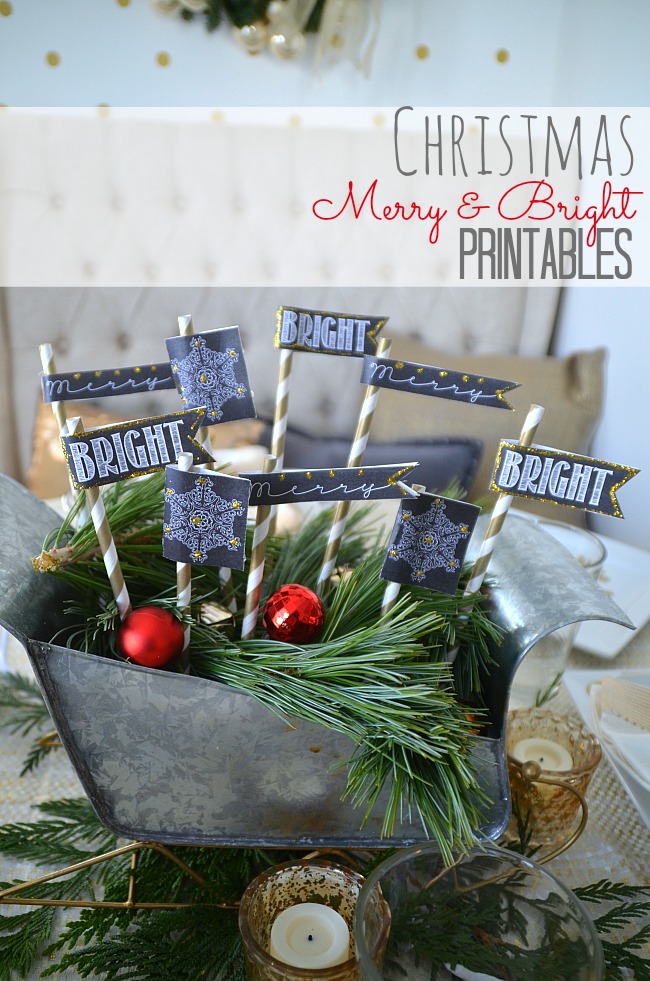 christmas merry and bright free printables