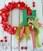 Holiday Spray Painted Canvas Ruffle Wreath!