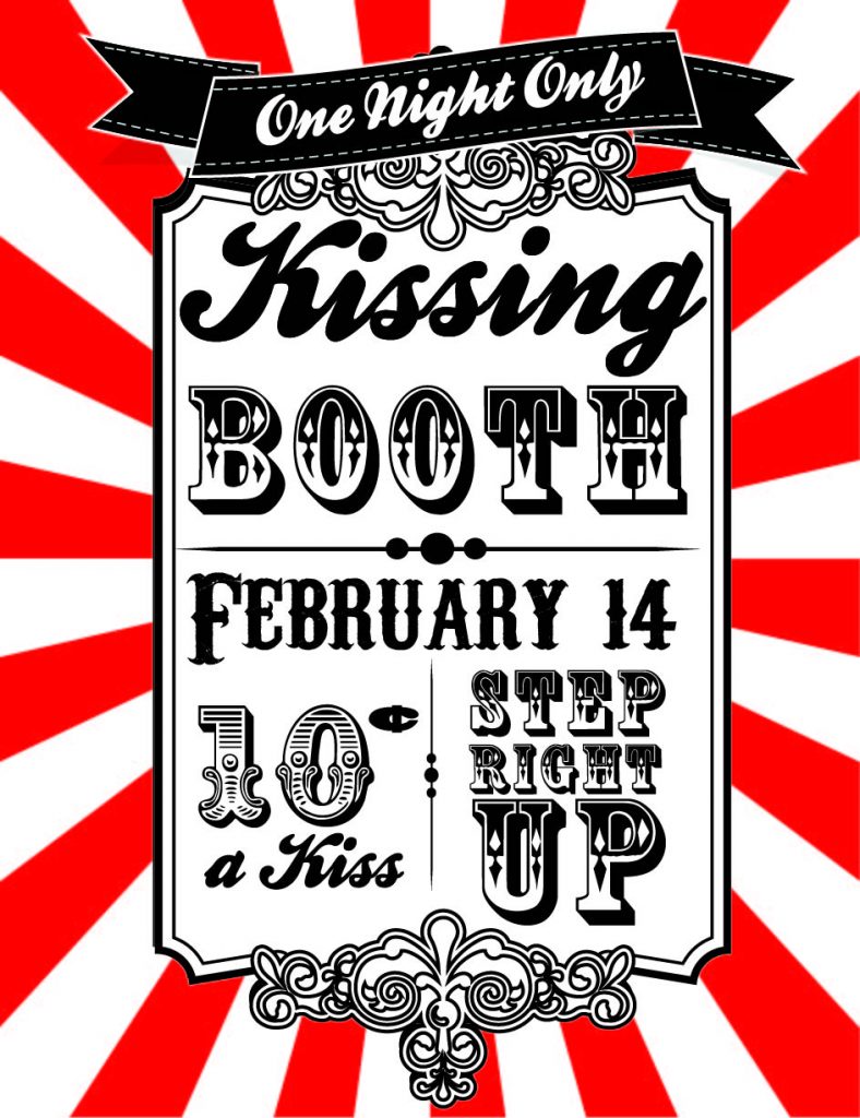 black and red kissing booth printable 