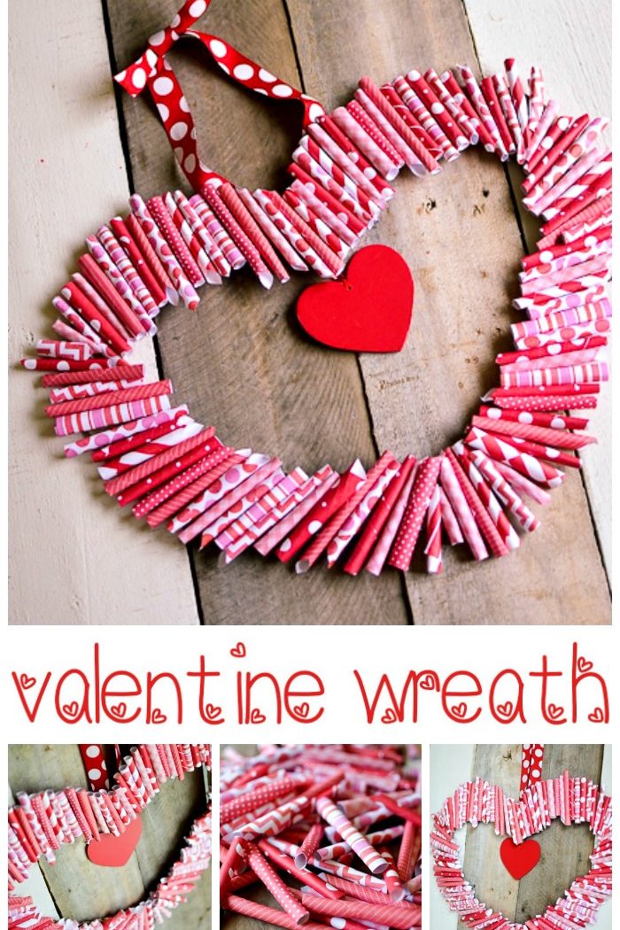 Paper “Roll-Up” Valentine Wreath Tutorial