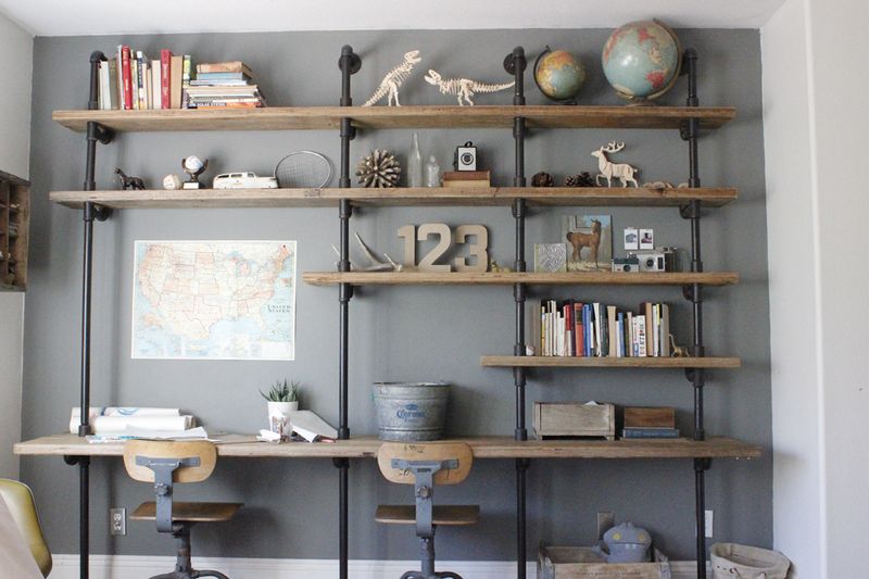 boys room shelves