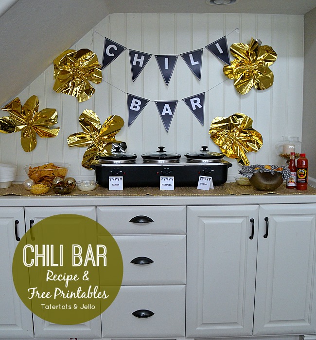 chili bar free printables and recipe using dollar store ingredients