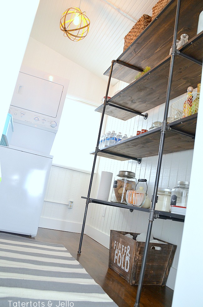 industrial shelves for a pantry