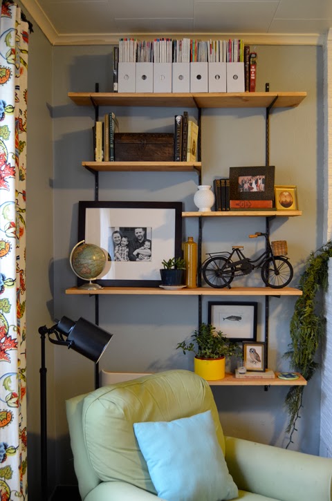 industrial shelves living room