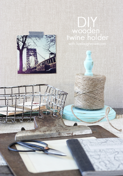 DIY Wooden Twine Holder with livelaughrowe.com