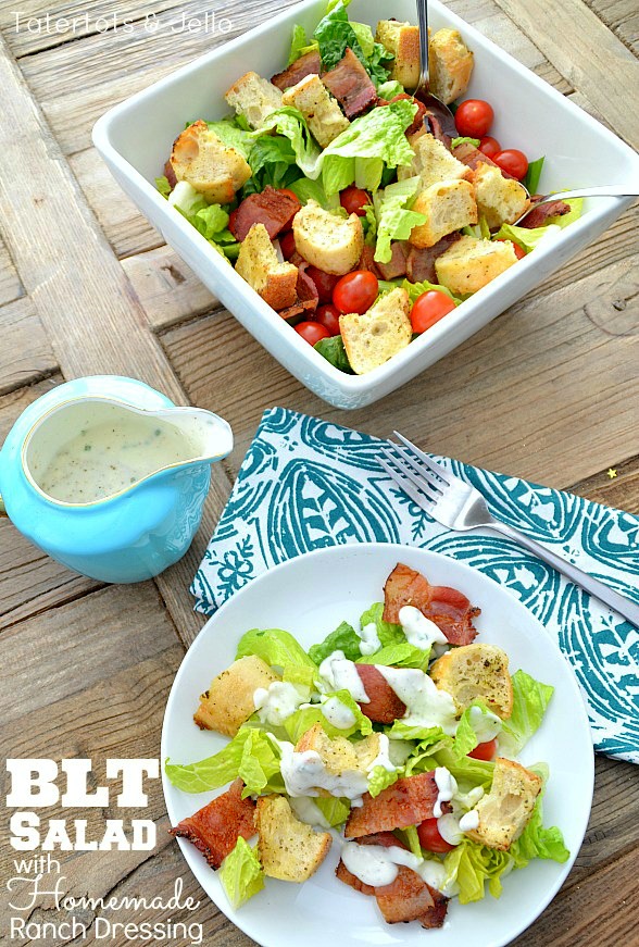 blt salad with omeamde ranch dressing