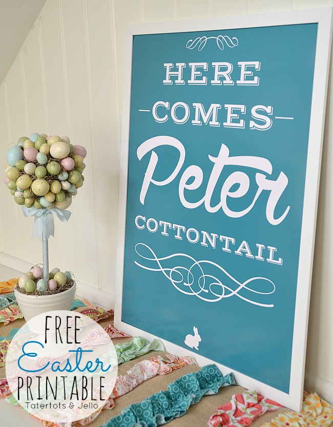 Free Easter Printable in 6 different colors at tatertots and jello. #freeprintable #easter