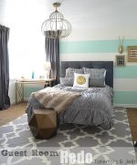 Striped Wall Guest Bedroom – Reveal!