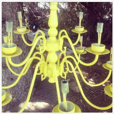 painted chandelier at the 1905 cottage