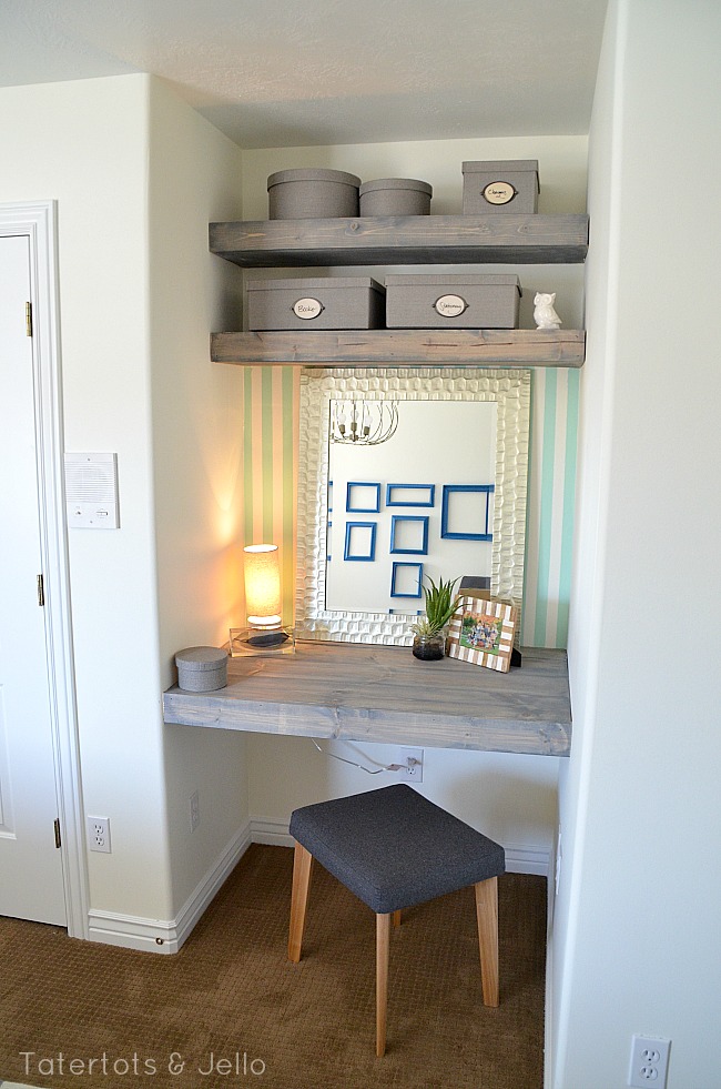 painted desk area in guest room tatertots and jello