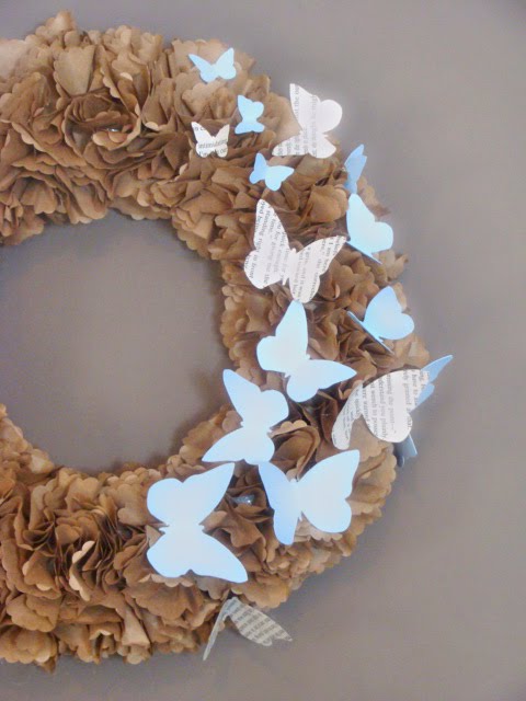 paper butterfly wreath