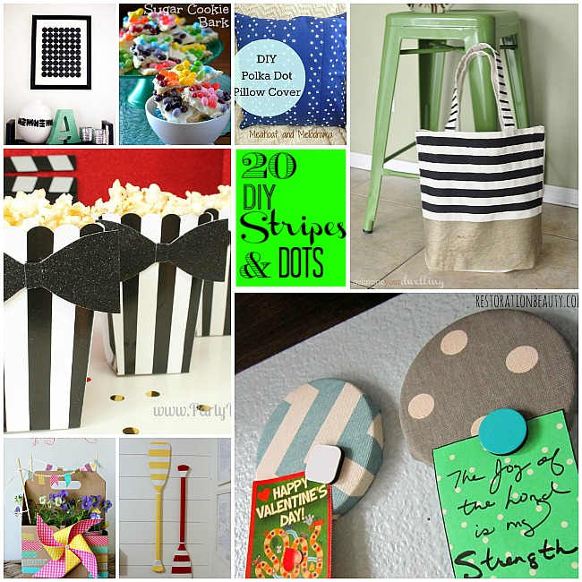 20 DIY Stripes and Dots projects. Bring these patterns into your home with these ideas! 