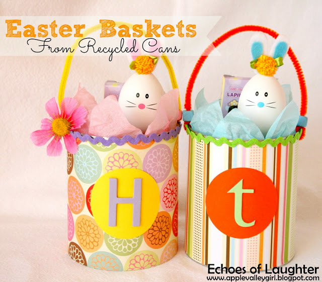 Easter Baskets from Recycle Cans
