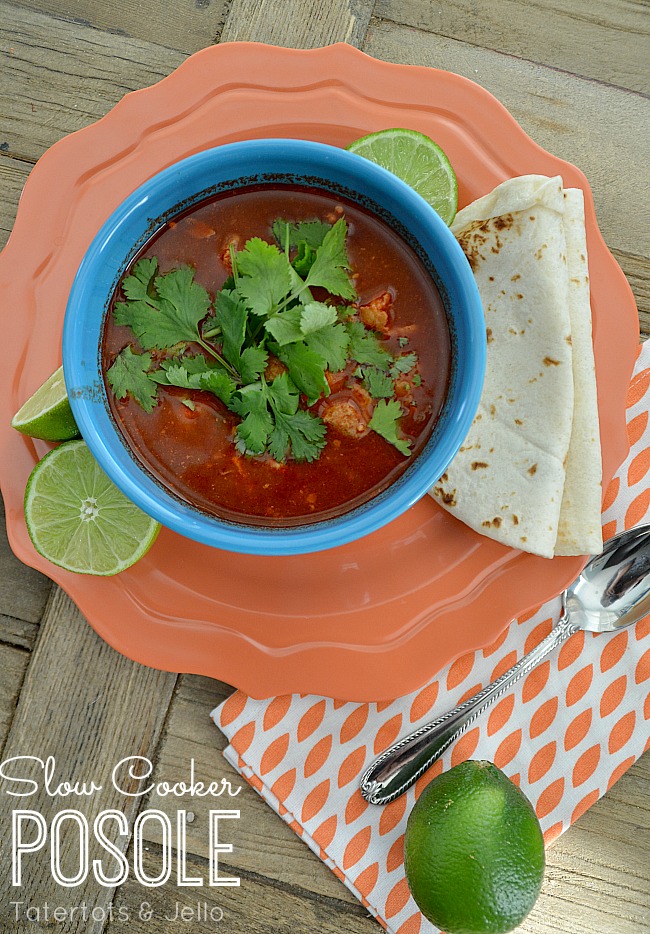Slow Cooker Posole recipe at tatertots and jello