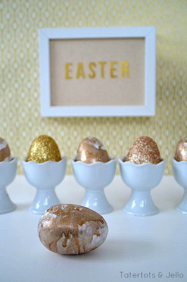 marbled gold easter eggs at tatertots and jello