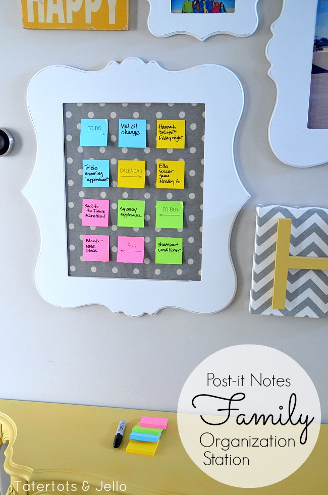 post it notes family organization station tutorial