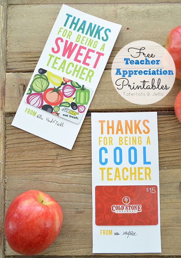 free teacher appreciation gift card holders