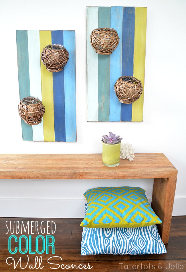 submerged color wall sconces DIY at tatertots and jello
