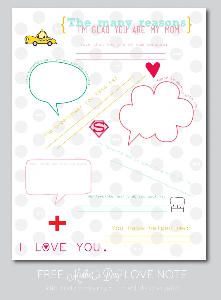 FREE Mother’s Day Love Note Printable!!