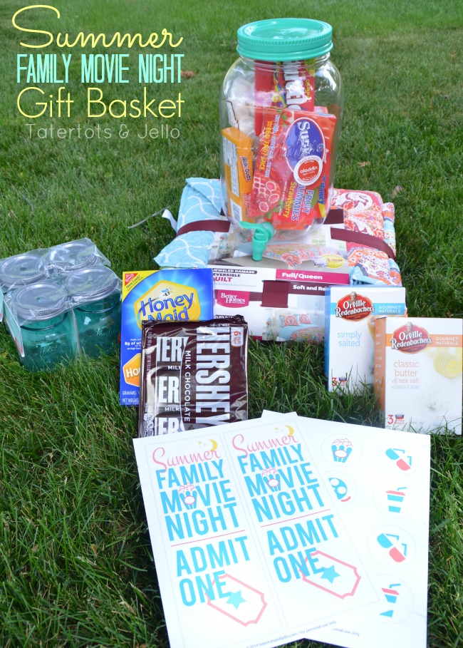 family movie night gift basket at tatertots and jello