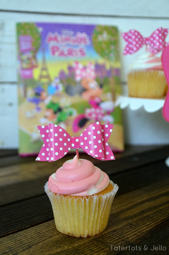free printable bow cupcake toppers at tatertots and jello
