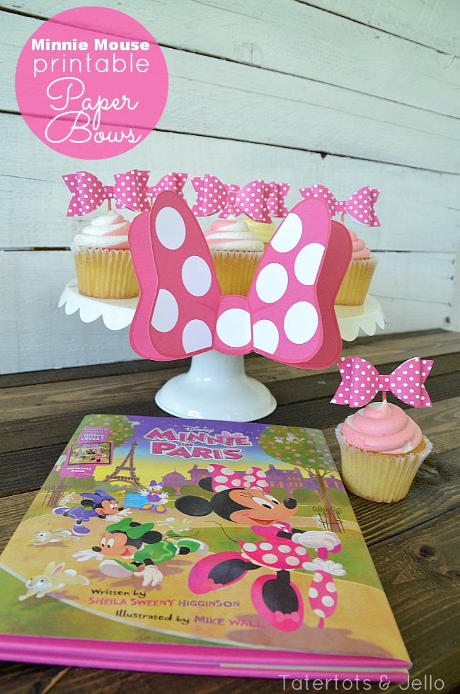 minnie mouse paper bow printables at tatertots and jello